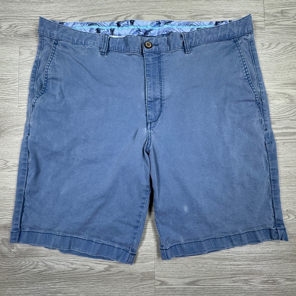 Tommy Bahama Men's Shorts Boracay Flat Front Blue 40 Cotton Tencel Blend